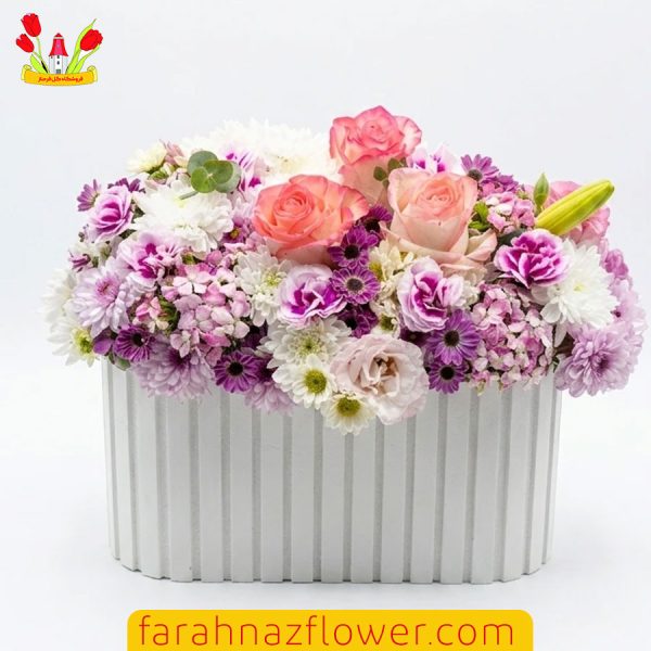باکس گل سفارشی داوودی و رز کد A006 گل فرحناز