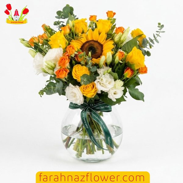 جار گل شیشه ای رز مینیاتور کد J001 گل فرحناز