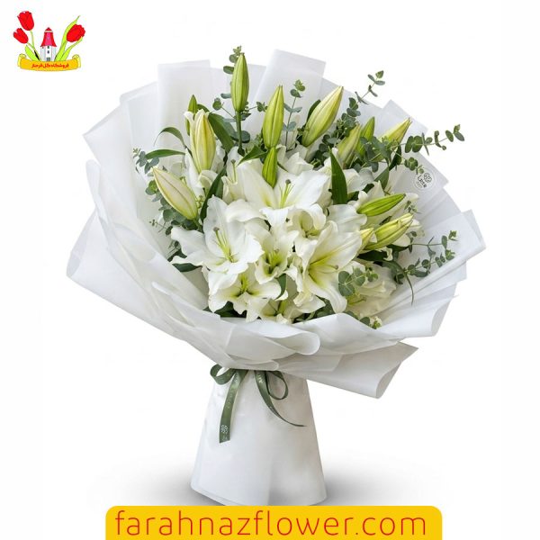 دسته گل لوکس گل لیلیوم کد L003 گل فرحناز