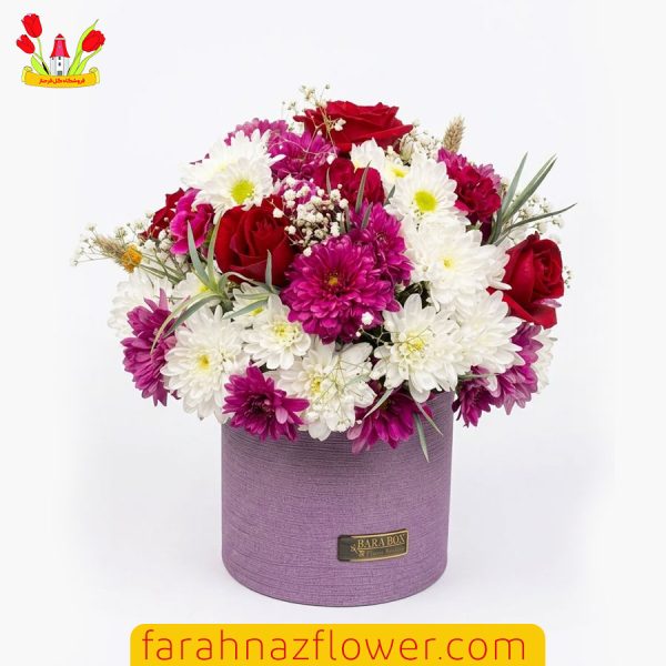 سبد گل آماده داوودی و رز کد A006 گل فرحناز