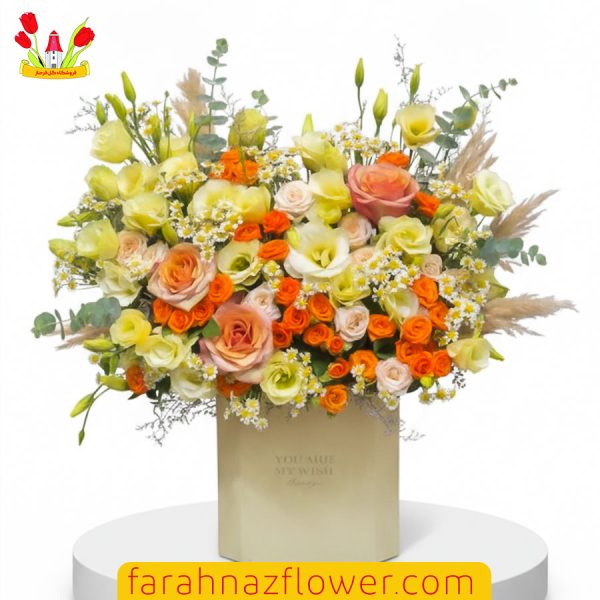 سفارش آنلاین باکس خواستگاری رز مینیاتور کد K032 گل فرحناز